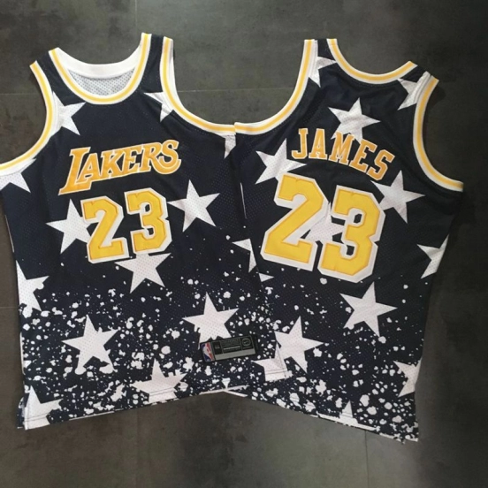 Men's LeBron James Black Retro Classic Team Jersey