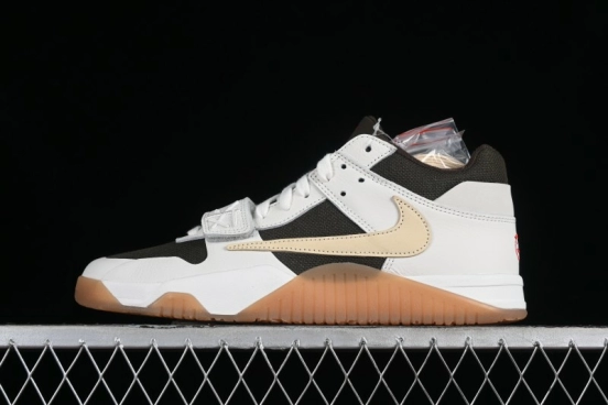 Nike Travis Scott x Jordan Cut The Check AJ1 Basketball Shoes with Velcro Design - FZ8117-100