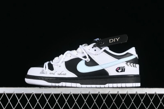 Nike Dunk Low Reverse Panda Graffiti Color SB Lace-Up Low-Top Casual Skate Shoes - FD9064-011