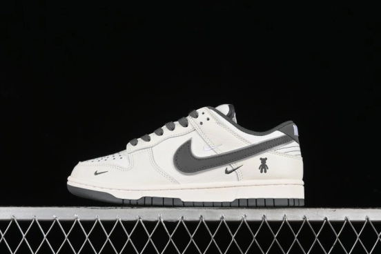 Nike SB Dunk Low Violent Bear Collaboration - Woven Grey Check Anniversary Custom Low-Top Casual Sneakers - KK1888-004