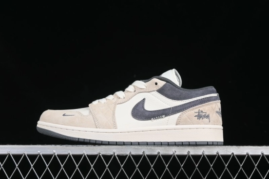 Nike Air Jordan 1 Low Stussy Collaboration Retro Basketball Shoes - DM9188-014