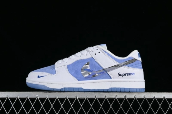Supreme x Nike SB Dunk Low Royal Blue Anniversary High-End Custom Casual Skate Shoes - JH8039-936