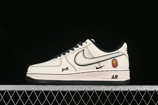 Nike Air Force 1 '07 Low Bape Collaboration Black Line Starry Sky Casual Sneakers - HH7518-067