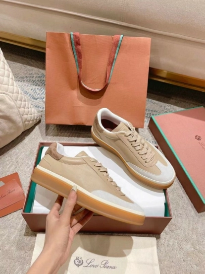 2025 Unisex Le Parmentier Beige White Leather Sneakers Top Version LY00320(F)/LY00330(M)