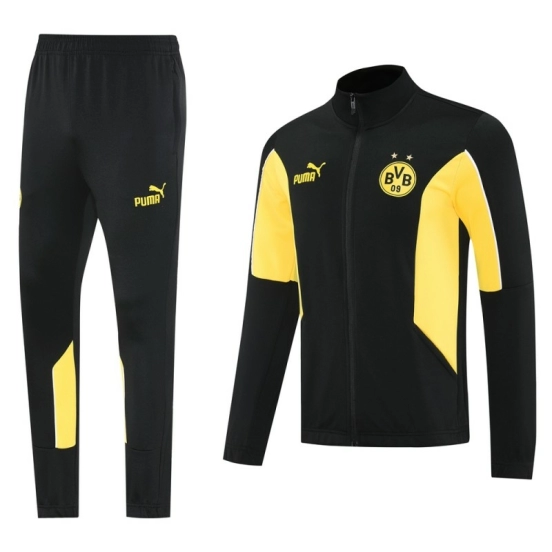 25/26 Borussia Dortmund Black/Yellow Full Zipper Jacket +Long Pants