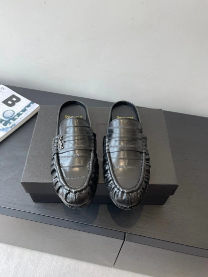 Saint Laurent Classic Loafer Half-Drag Mule Shoes - KF Y00350