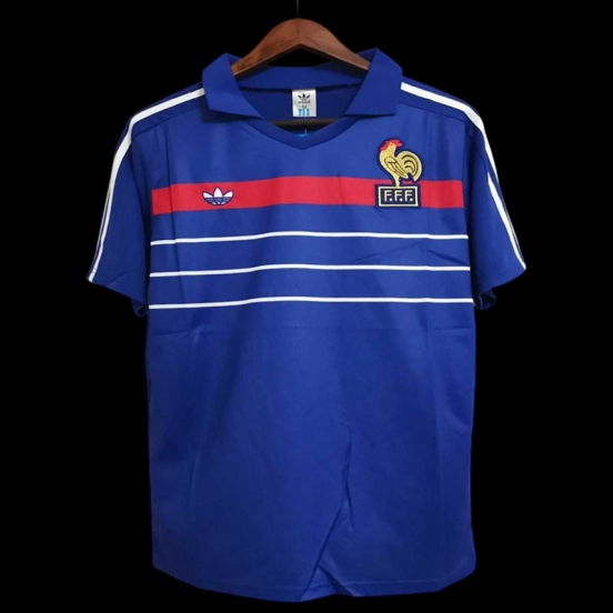 Retro 1984 France Home Soccer Jersey