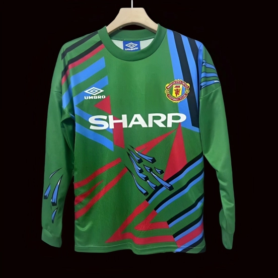 Retro 92/93 Manchester United Green Goalkeeper Long Sleeve Jersey