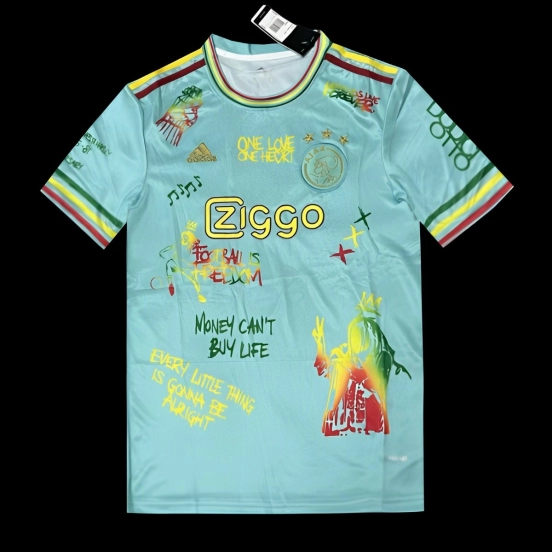 25/26 Ajax Navy Skyblue with Bob Marley Tribute Jersey