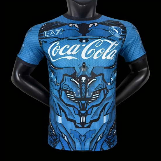 Player Version 25/26 Napoli EA7 Blue with Robotic Armor Pattern Jersey