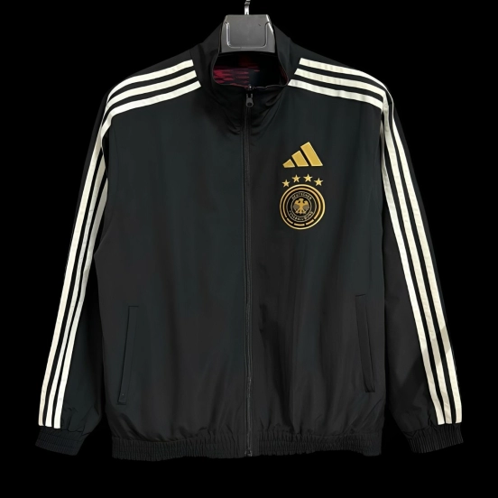 2026 Germany Black Full Zipper Windbreaker